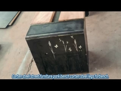 HNJBL کورتن فولادی بنچ چوبی مدرن روستایی